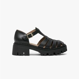 Bocage Black Habba Sandal - Leather Fisherman Sandal